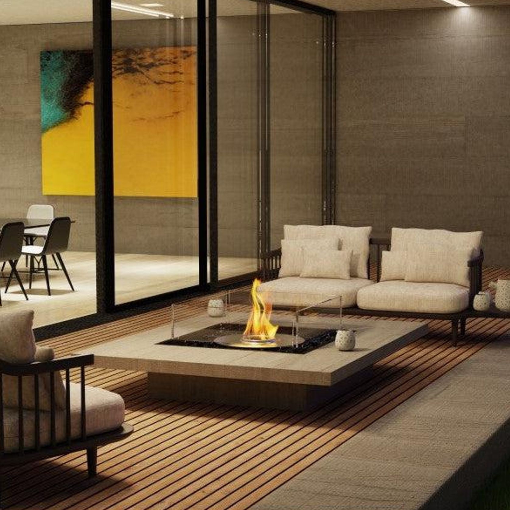 Ecosmart Square 22 Ethanol Fire Pit Kit gallery detail image