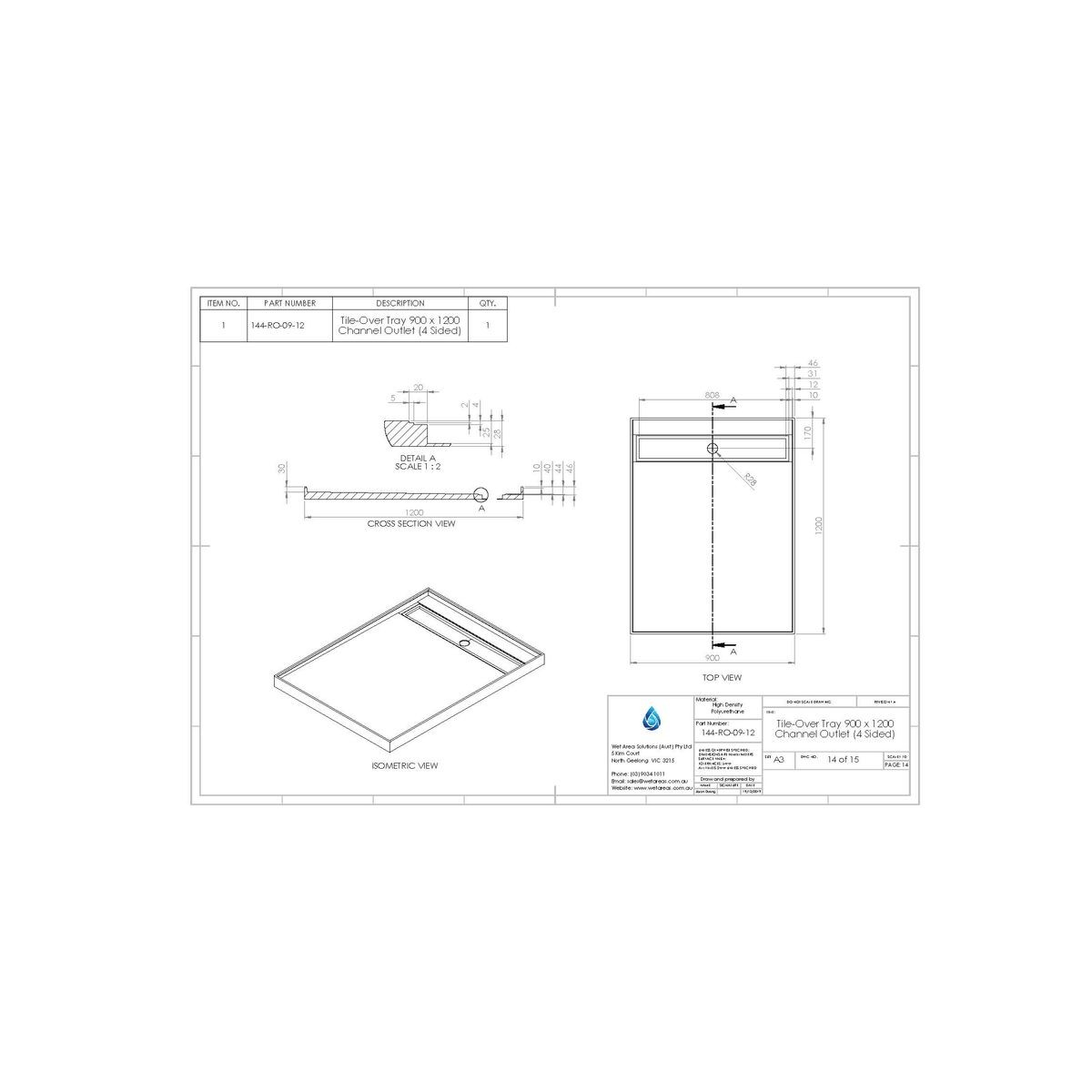 Shower tray POMPEYA WHITE 800 x 1200 mm