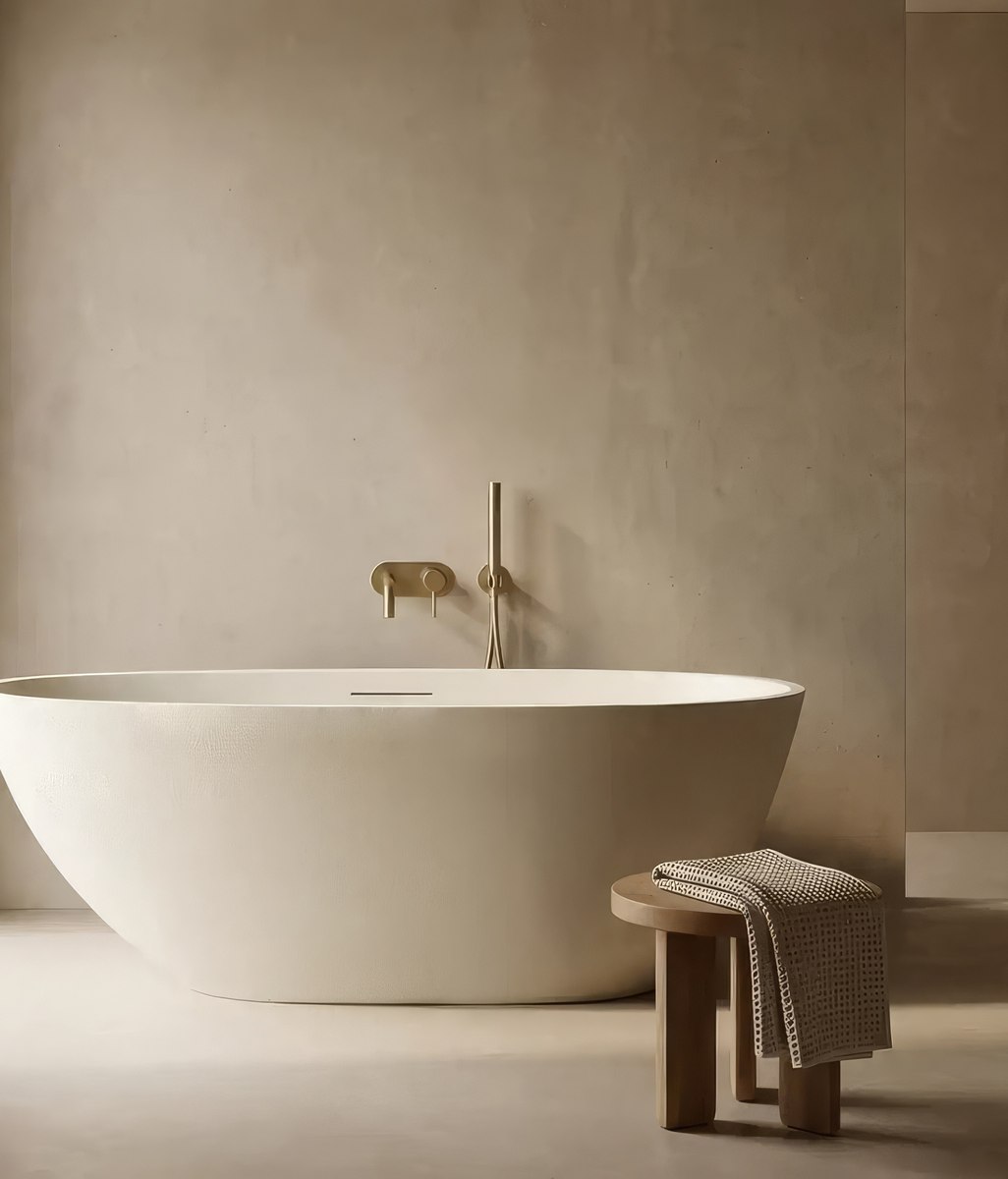 A new material redefines the modern stone bath