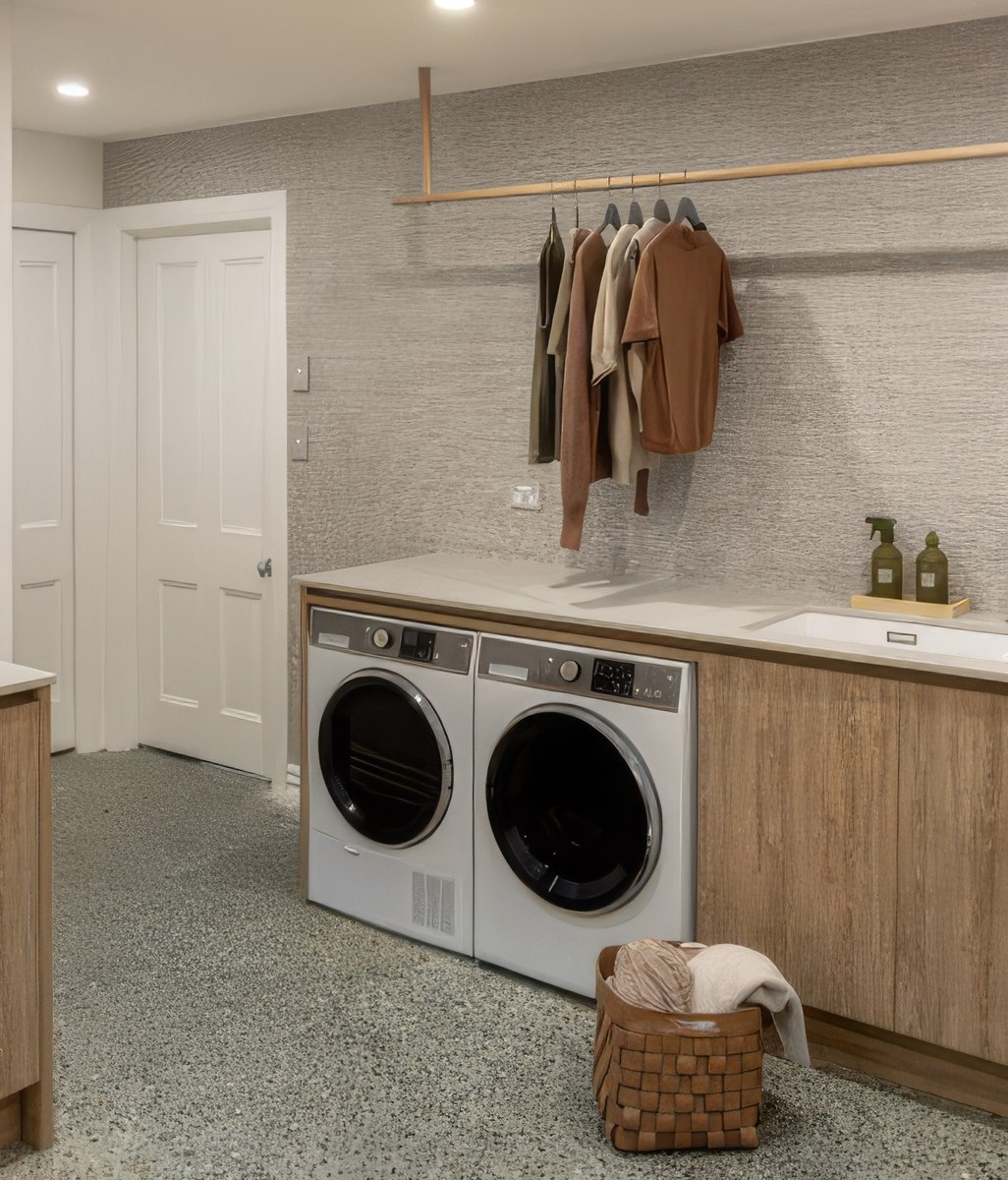 A Basement Laundry Designed to Disappear by Du Bois Design