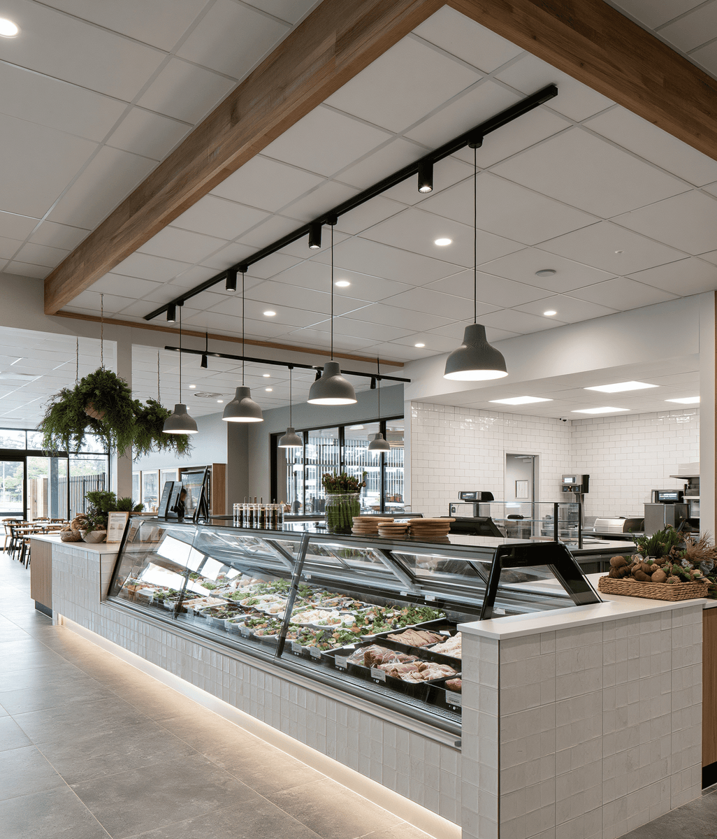 Fenta™ Ceiling Tiles showcase freshness in supermarket delicatessens