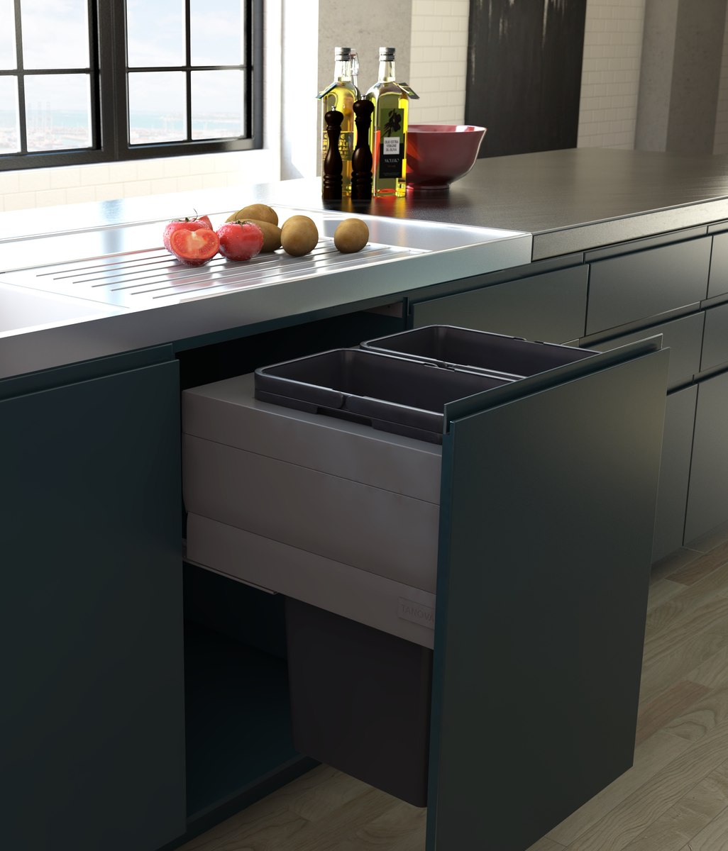 Four innovative pull-out kitchen bin and laundry systems