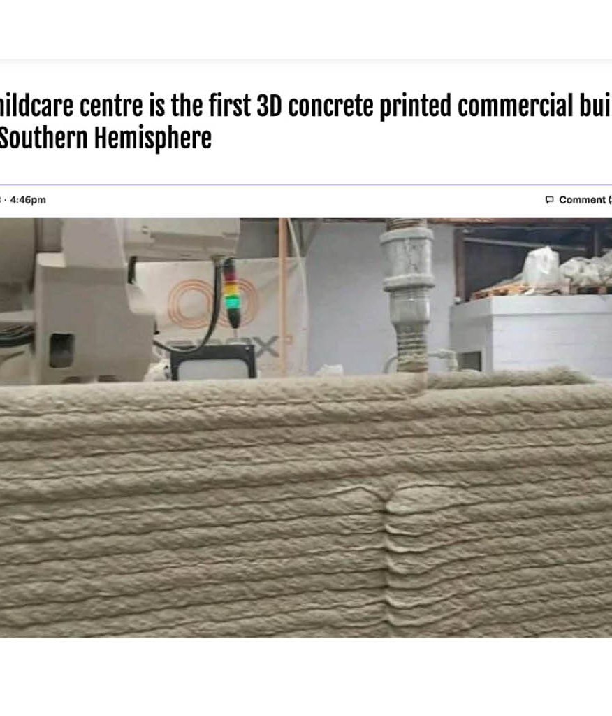 New childcare centre is the first 3D concrete printed commercial building in the Southern Hemisphere