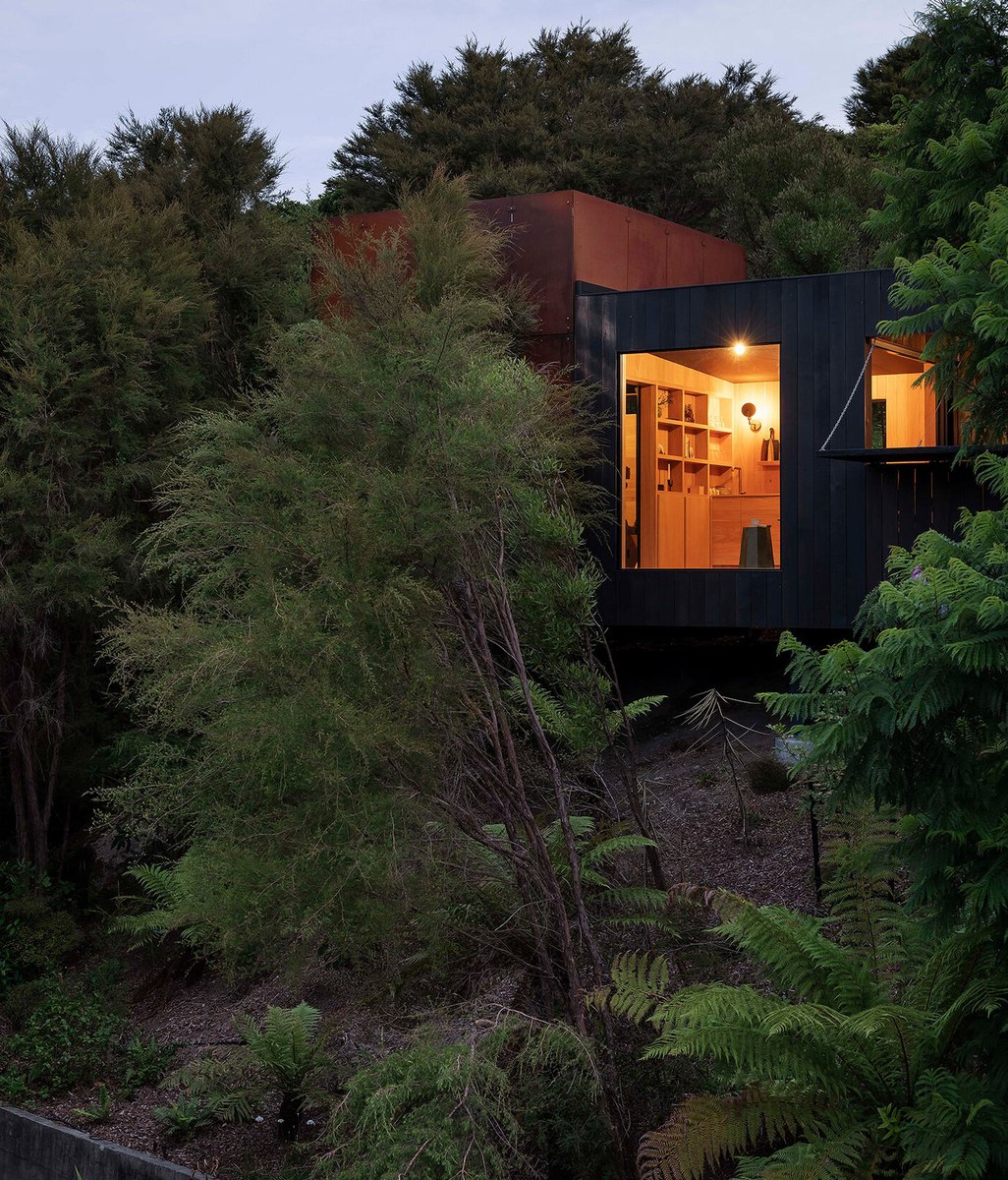 An immersive, remote cabin hidden in the Abel Tasman National Park