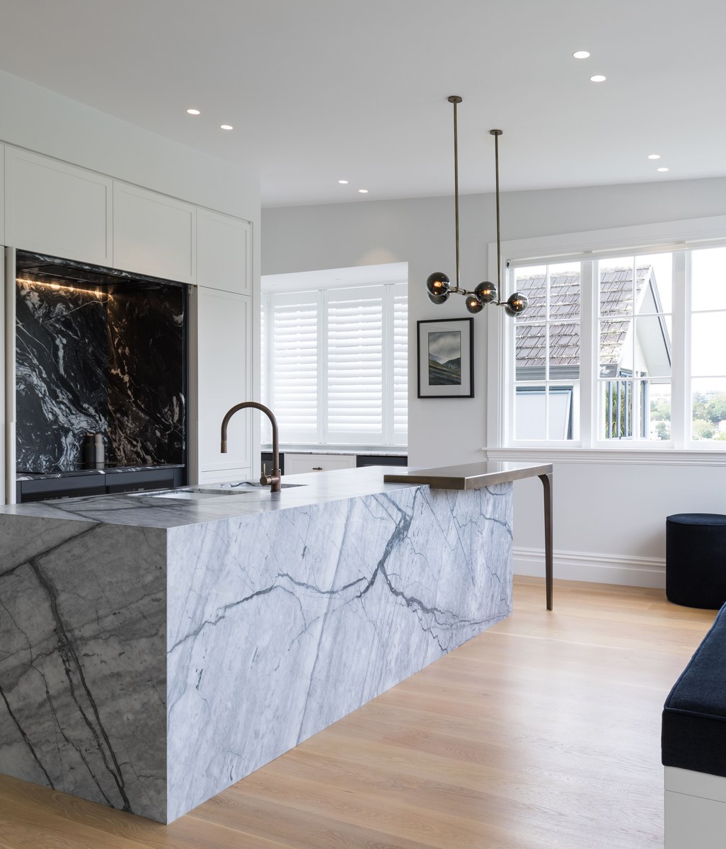 High drama in a minimalist kitchen