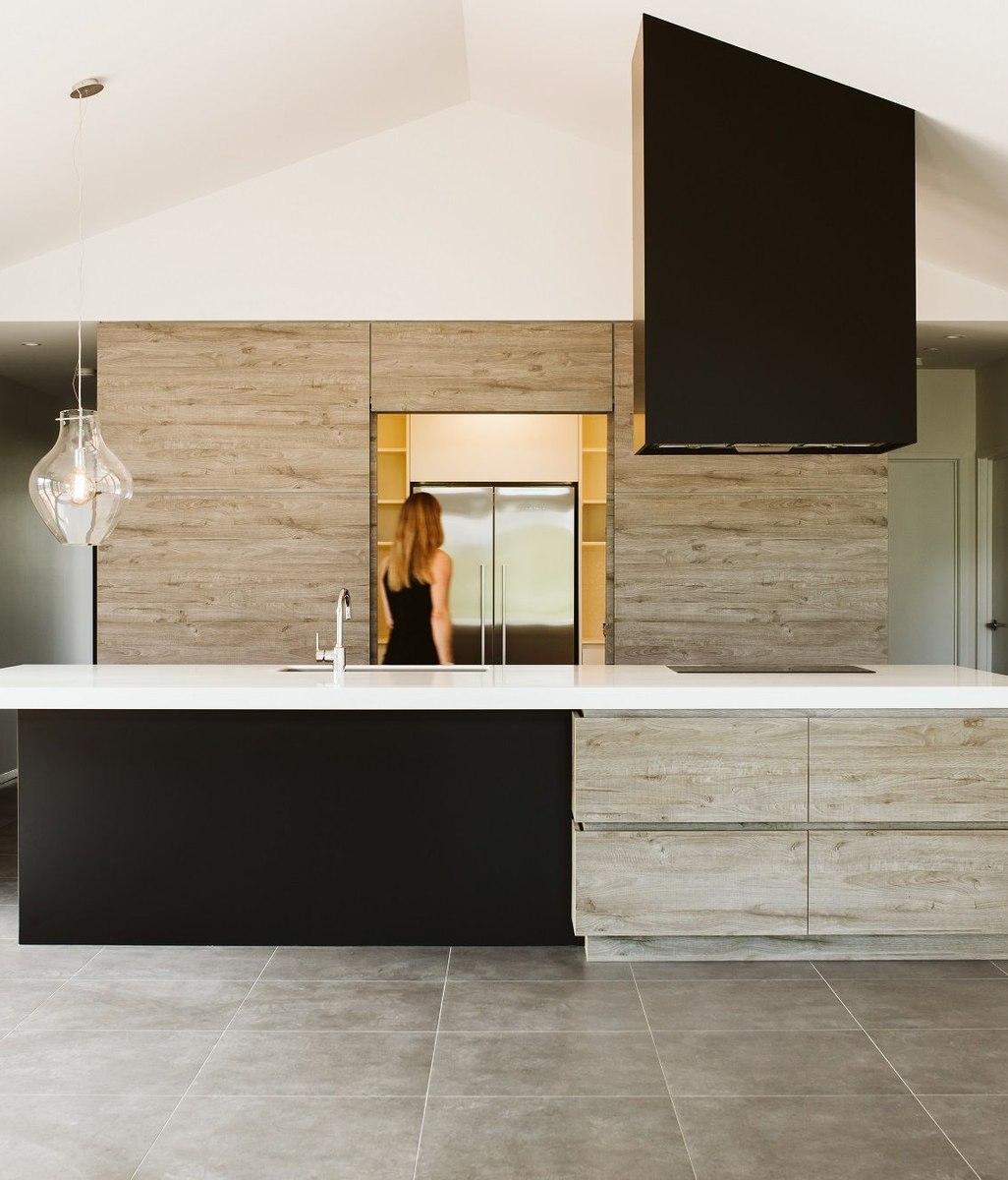 Hyper realistic wood grain melamine cabinetry