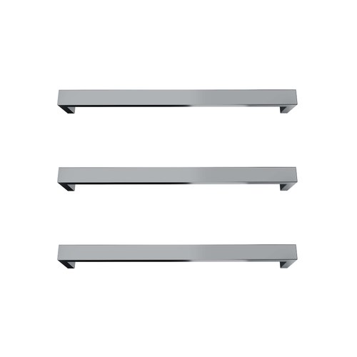 Brushed Nickel Largo Square Heated Towel Rail - 832mm