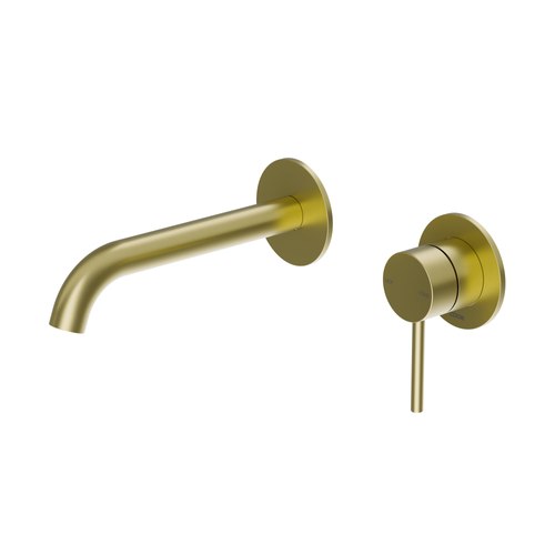 Brushed Brass Nature Wall Basin Mixer - 7 Colours