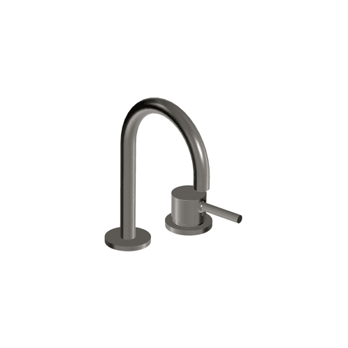 BRUSHED METAL BLACK Pan S 2 Tap Hole Goose Neck Basin Mixer