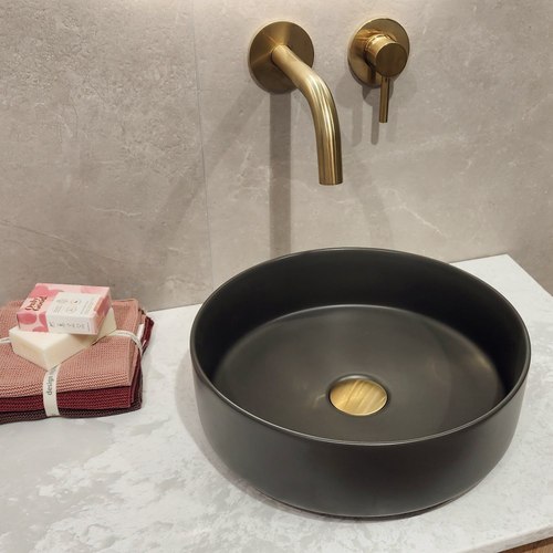 Matte Dark Grey Code Pure Round Ceramic Basin 360Mm - 5 Colours