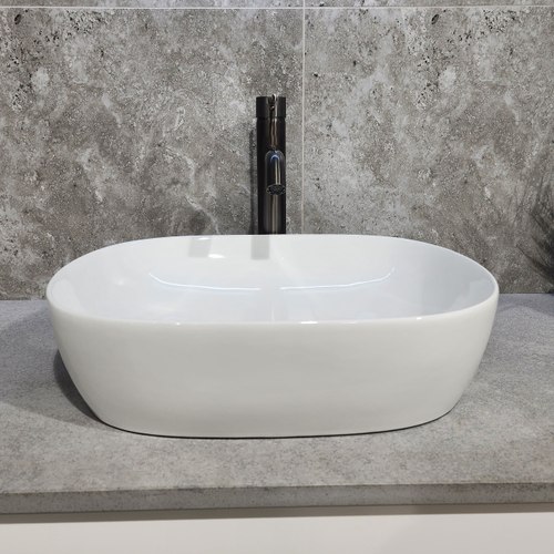 Gloss White Code Pure Oval 470 Ceramic Vessel Basin Range