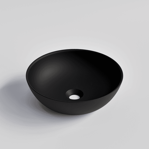 Matte Black Code Round Villastone Basin 390Mm - 5 Colours
