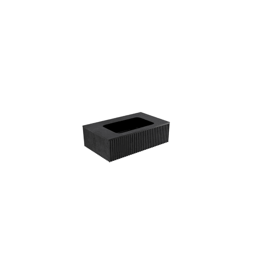 Black BARE Concrete Fluted Wall Basin 755mm