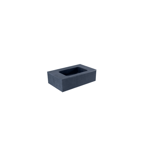 Blue BARE Concrete Fluted Wall Basin 755mm