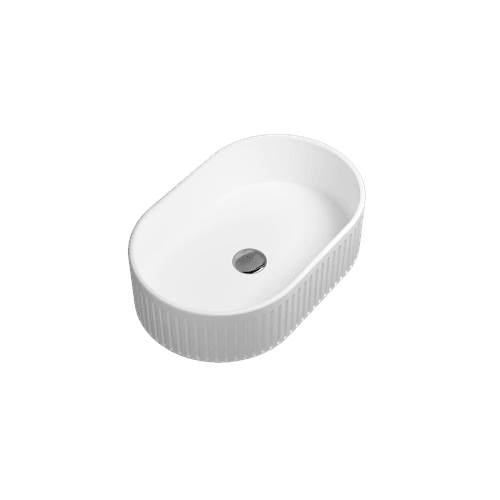 Matte White Laurel Oval Vessel Basin