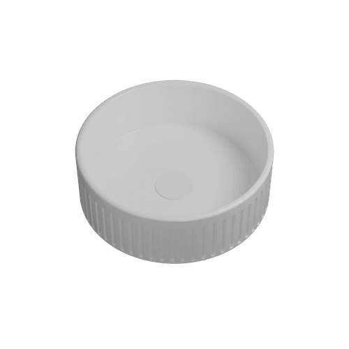 Matte White Laurel Round Vessel Basin