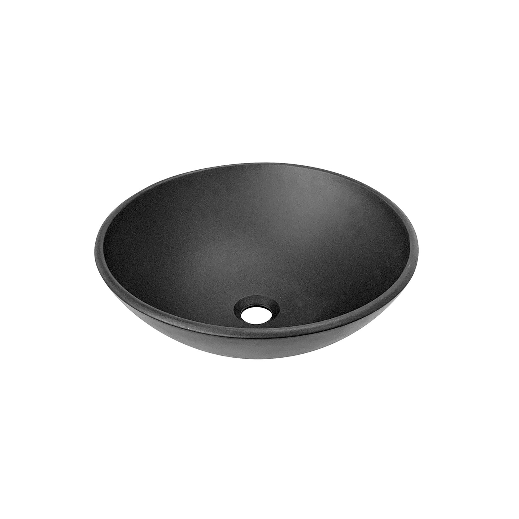 Midnight Matte Black ROUND Glass Above Counter Basin ArchiPro AU