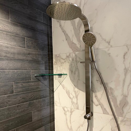 Brushed Nickel Code Pure Round Shower Column 3 Function