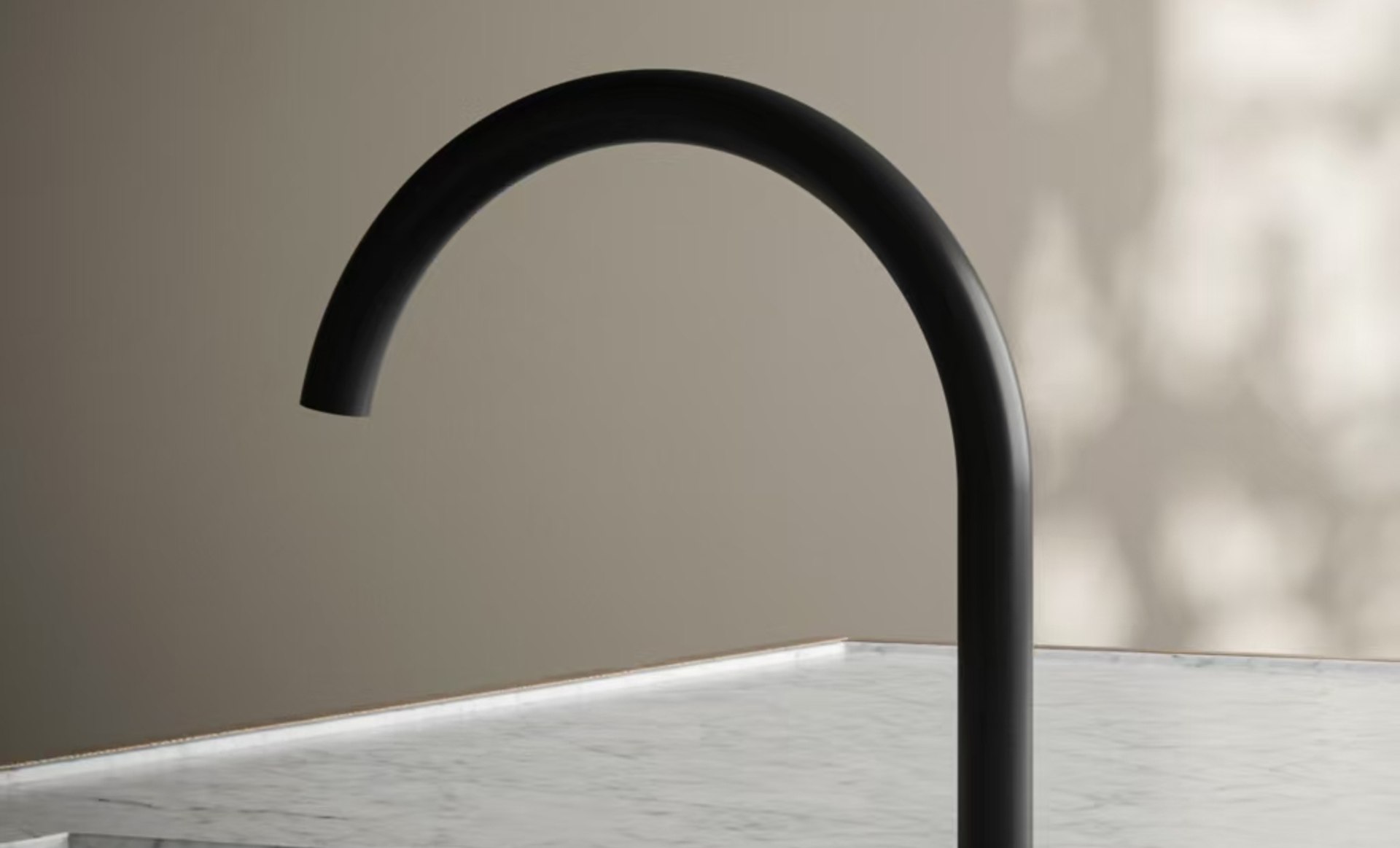 Serenity Bath/Kitchen Mixer Arc Spout Carrara Handle Matte Black