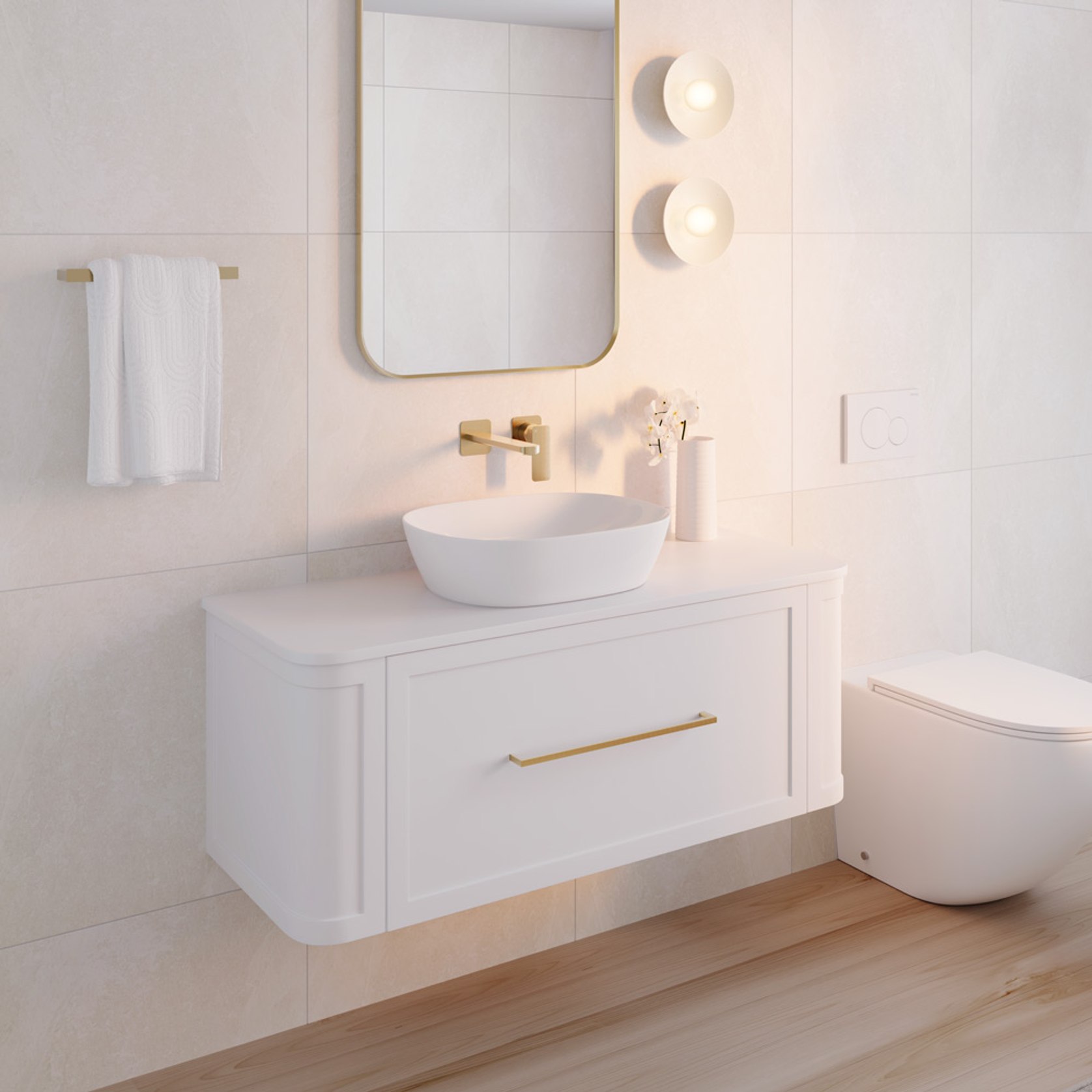 Mila Curved Wall Hung Vanities | ArchiPro AU