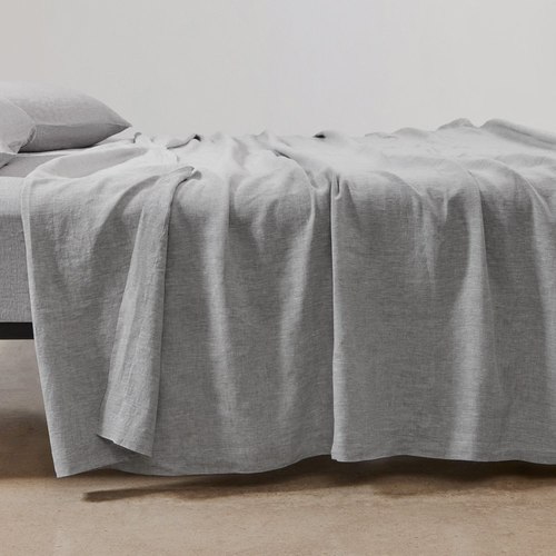 Marl Dove Belgian Linen Flat Sheets