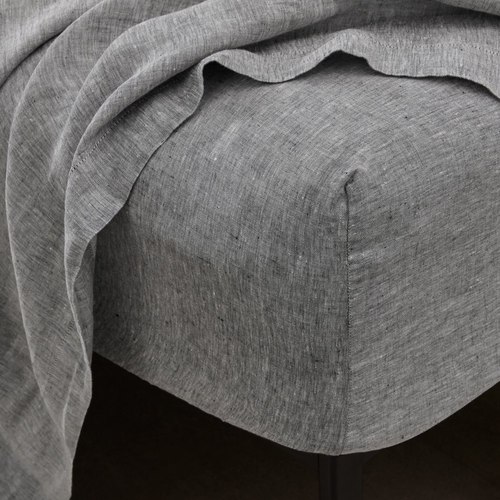 Marl Grey Belgian Linen Fitted Sheets