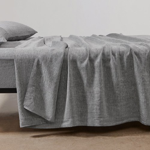 Marl Grey Belgian Linen Flat Sheets