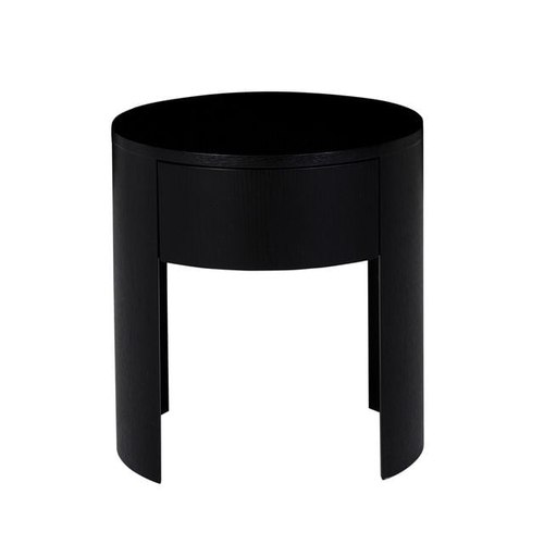 Matt Dark Oak Oberon Crescent Bedside