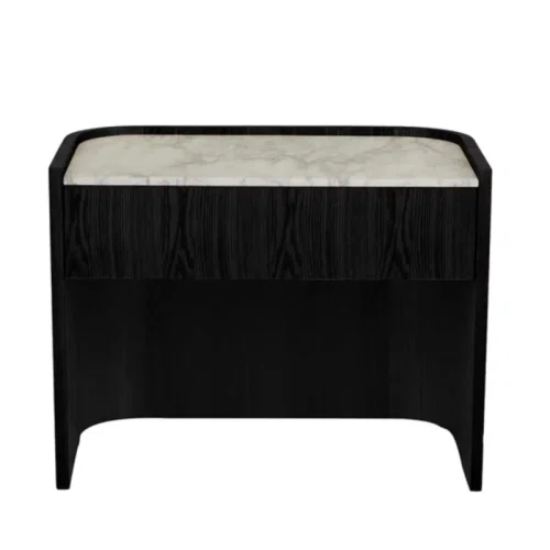 Ocean Marble/Dark Oak Elsie Large Bedside Table