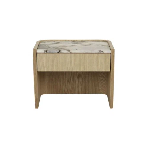 Ocean Marble/Natural Ash Elsie Large Bedside Table