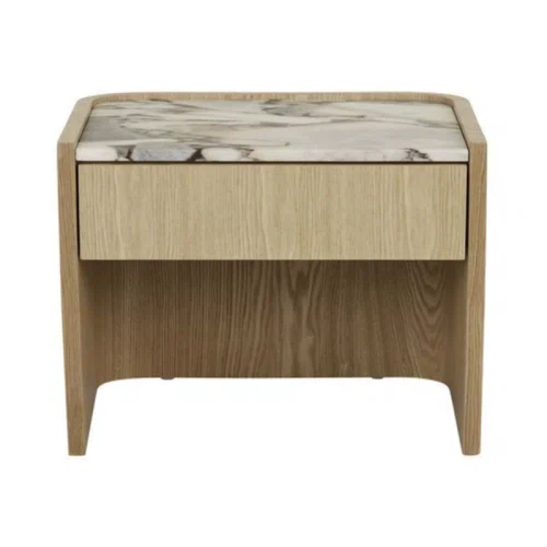 Ocean Marble/Natural Ash Elsie Large Bedside Table