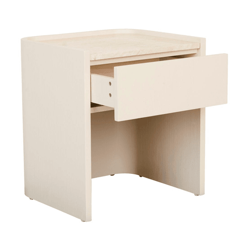 Natural Travertine/Shell Elsie Bedside