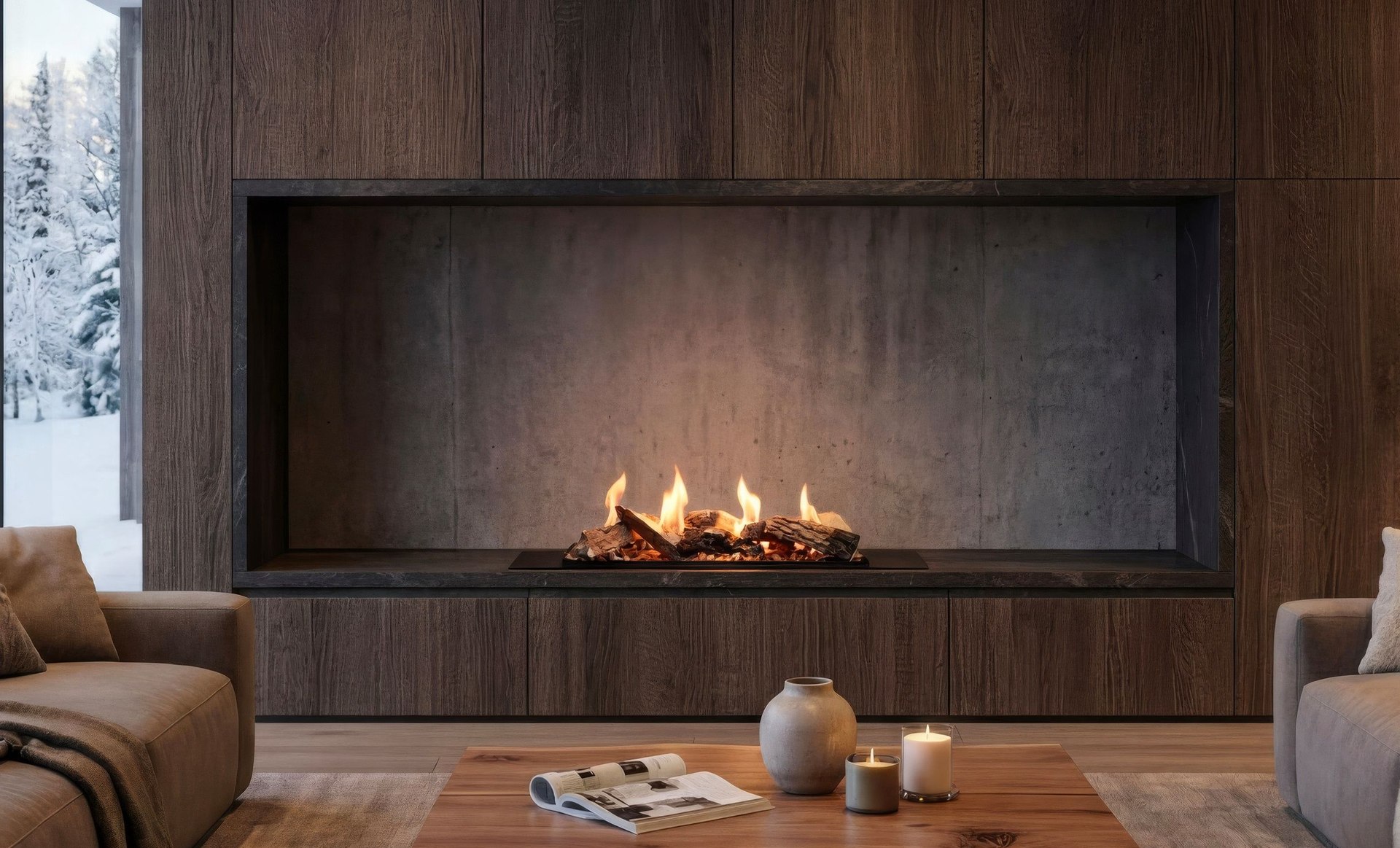 Decoflame BEV LogicWood Log Fireplace 20.5 Hr Burn Time