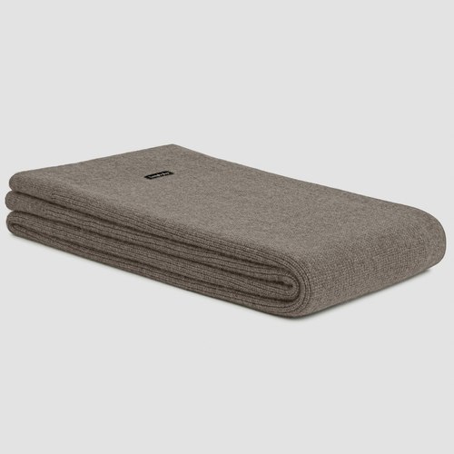 Mocha Chain Rib Angora & Merino Wool Throws