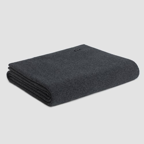 Grey Fine Rib Angora & Merino Wool Throws