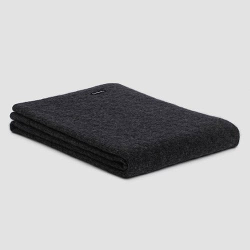 Charcoal Light Box Angora & Merino Wool Throws