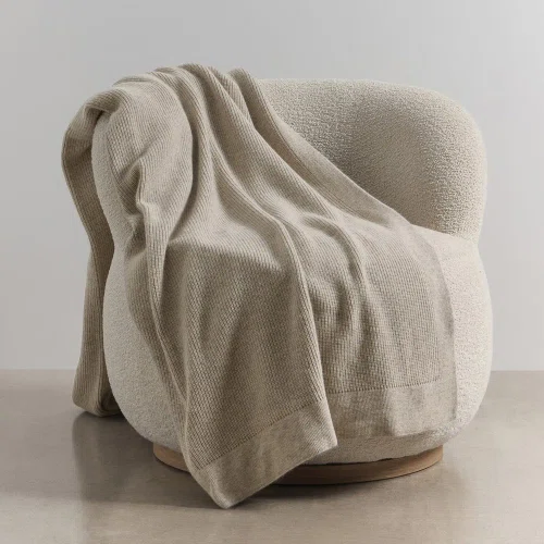 Charcoal Chain Rib Angora & Merino Wool Throws