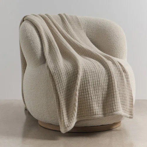 Charcoal Chunky Box Angora & Merino Wool Throws