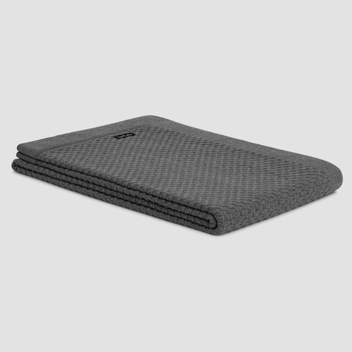 Grey Basketweave Cotton Throws