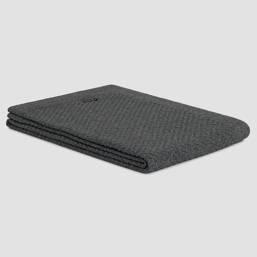 Marl Grey Basketweave Cotton Throws