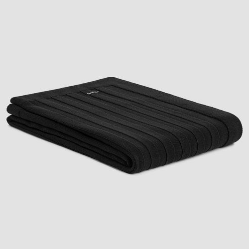 Charcoal Flat Rib Cotton Throws