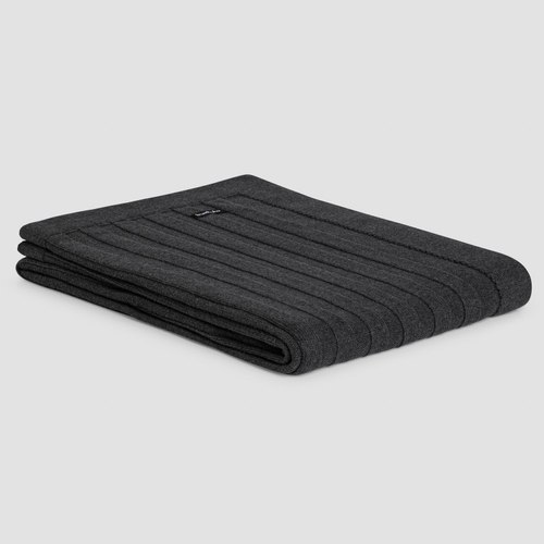 Grey Flat Rib Cotton Throws