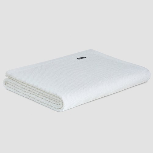 White Moss Stitch Cotton Throws