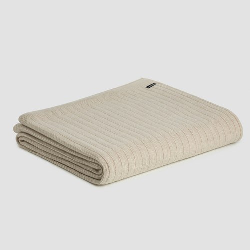 Sand Wide Rib Italian Cashmere Blankets