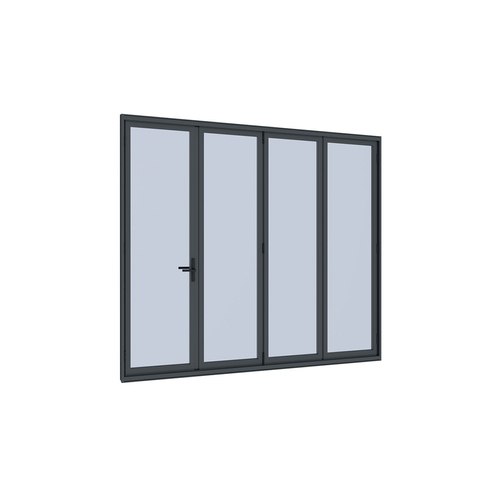 Black Bifold Glass Door For Tasman Freestanding Pergola