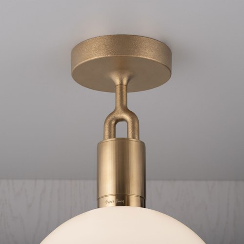 Brass Forked Globe Ceiling Light | Opal