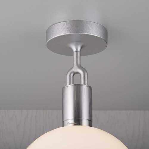 Steel Forked Globe Ceiling Light | Opal