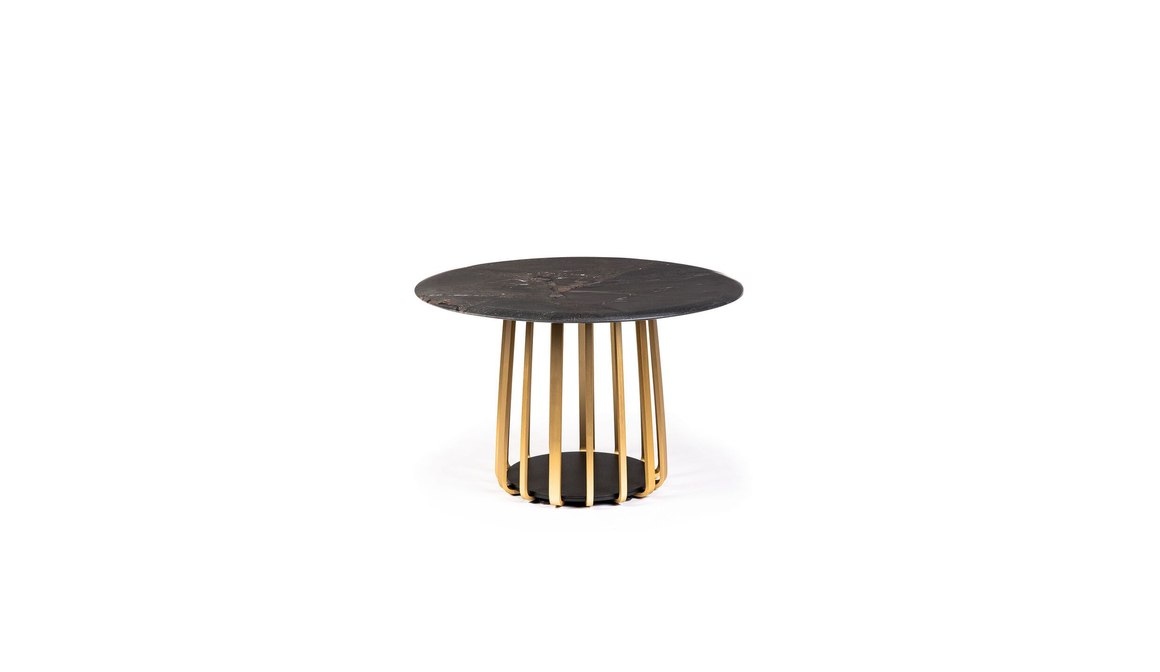 Janua Bc 09 Basket Coffee Table Round Stone + Brass ArchiPro AU