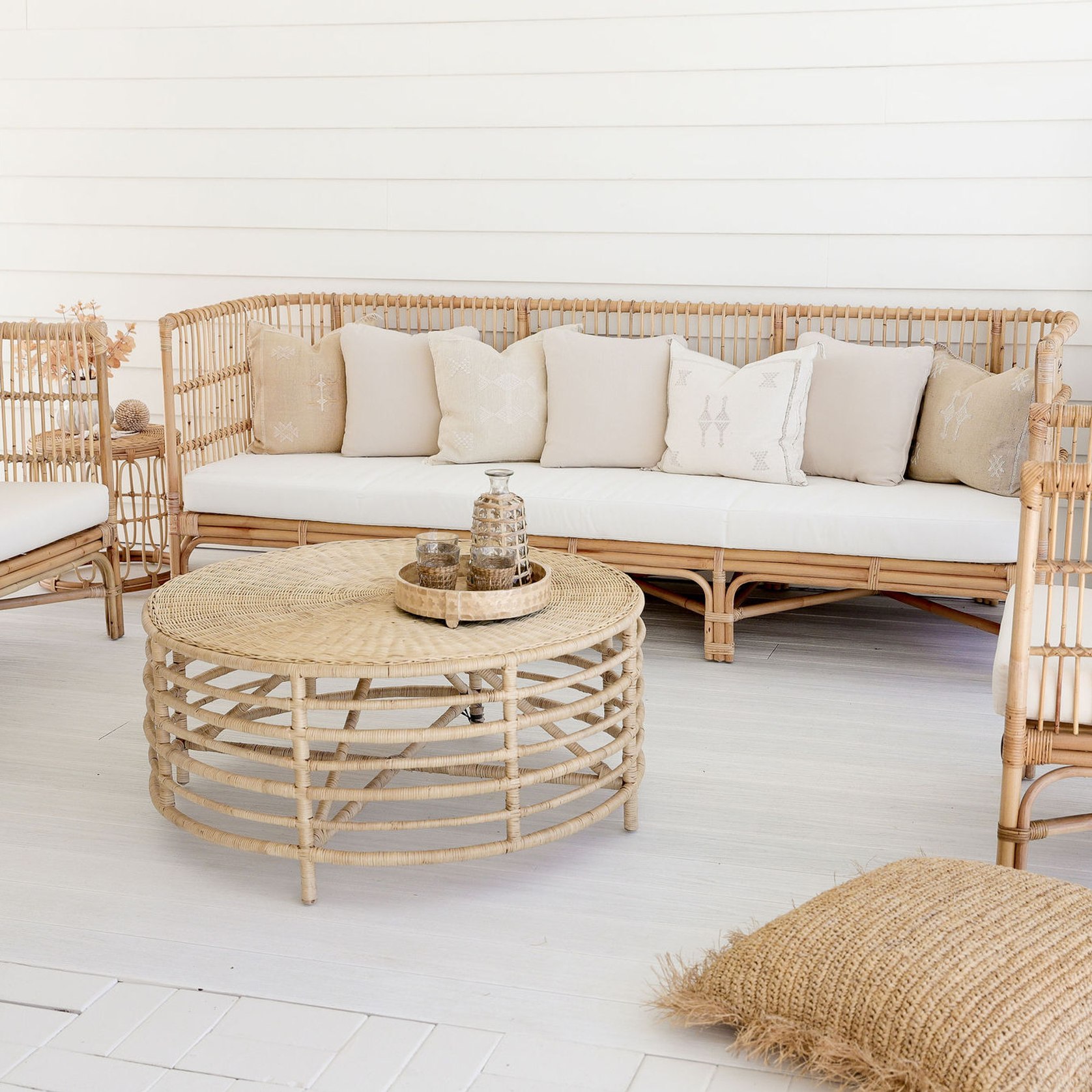 Intan Rattan Round Coffee Table 100cm | ArchiPro AU