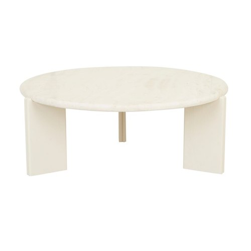 Natural Travertine/Shell Ray Marble Coffee Table